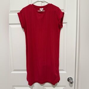 LuLaRoe Chelsea Dark Pink Short SleeveT-Shirt Dress